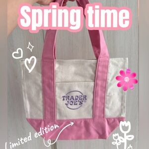 Trader Joe’s Pastel Pink Canvas Tote Bag